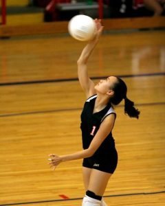 Woman playing volleyball
